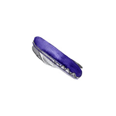 Watercolor hand drawn jackknife isolated on white background.Jackknife hand painted.