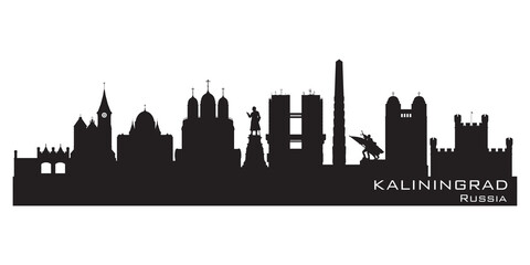 Kaliningrad Russia city skyline vector silhouette - obrazy, fototapety, plakaty