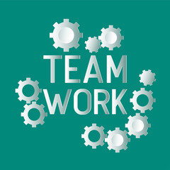 team work business man  working and supporting each other. paper art vector illustration