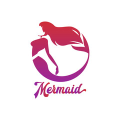 mermaid logo isolated on white background