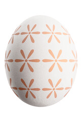 Large picture of an isolated easter egg with a floral pattern.