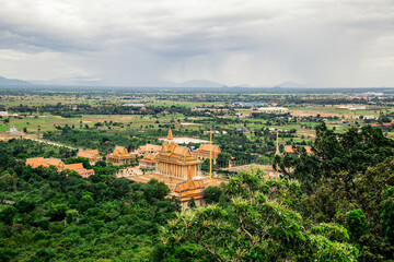 Khmer pagoda at Odong Mountain front Overview