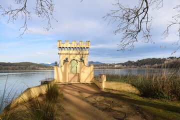 Obraz premium Cap de Bou on Lake Banyoles , Girona province, Spain