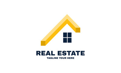 awesome abstract simple home real estate logo icon vector