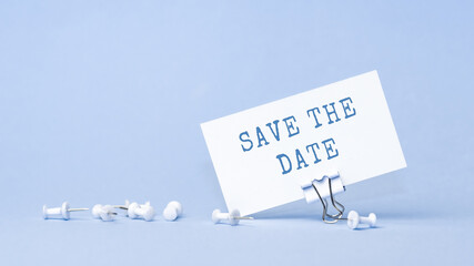 Save the date - concept of text on business card