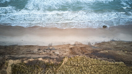 view from top of waves at the beach