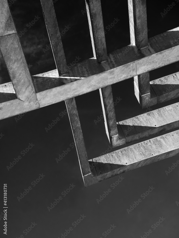 Poster architecture details concrete structure building industrial background