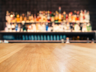 Tabletop counter Bar shelf Blur background Cocktail party nightlife