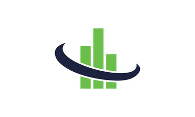 awesome illustration abstract  financial with green and navy color logo design template inspiration