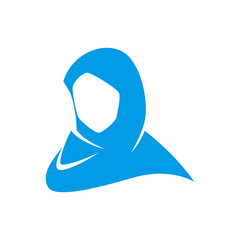 hijab logo isolated on white background, vector illustration