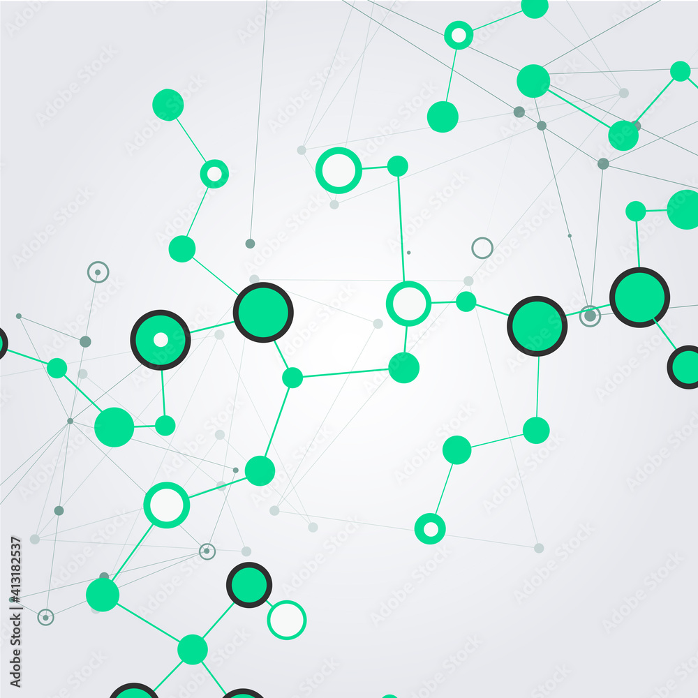 Poster Circle network connect on white background. Internet technology. Line vector. Web design