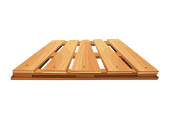 Wooden pallet. Platform for freight transportation. Cargo logistics and distribution. Cartoon wood pallet vector icon for web design