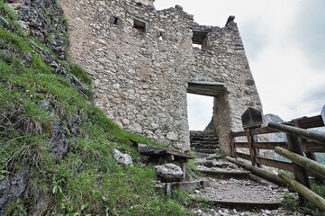 Wolkenstein fortress ruins, Selva di Val Gardena, South Tyrol, Italy