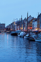 Fototapeta premium boats in water in copenhagen harbor
