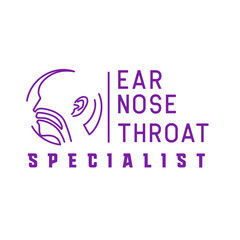 ear nose throat (ENT) logo for Otolaryngologists  clinic concept. vector illustration