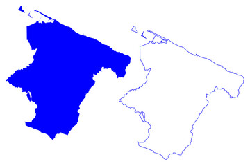 Barletta-Andria-Trani province (Italy, Italian Republic, Apulia region) map vector illustration, scribble sketch Province of Barletta Andria Trani map