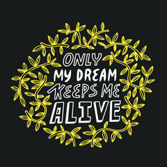 doodle motivational quote vector isolated, ideal for coloring, web, print
