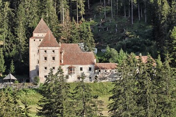 Fototapeta na wymiar View of Castel Gardena in Santa Cristina Valgardena. South Tyrol, Italy