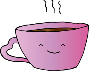 Sweets Valentines day,  Cute tea time. Hand draw