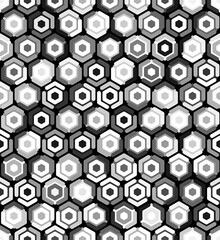 Contemporary honeycomb geometric pattern. Repeated hexagon ornament