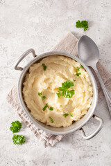 mashed cauliflower with butter. ketogenic paleo diet side dish