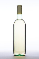 White wine bottle isolated over white background
