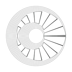 Lines in Circle Form . Spiral Vector Illustration .Technology round. Wave Logo . Design element . Abstract Geometric shape .