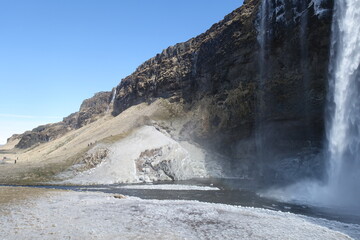 Seljalandsfoss waterfall in the south region of Iceland