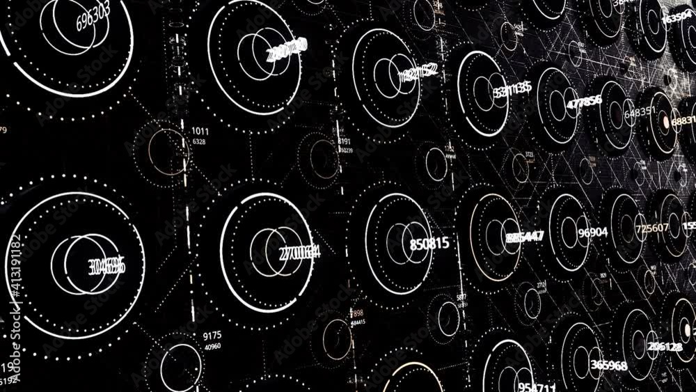 Poster abstract black and white technological background, seamless loop. animation. macro computer electron