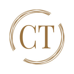 Simple Elegant Initial Letter Type CT Logo Sign Symbol Icon, Logo Design Template