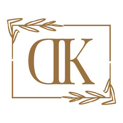 Simple Elegant Initial Letter Type DK Logo Sign Symbol Icon, Logo Design Template
