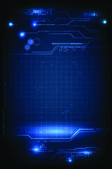 Futuristic stage display interface for digital tech background.Vector illustrators.