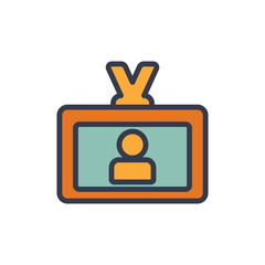 Id Card,Name Tag Flat Icon Design Vector Template Illustration