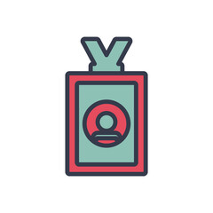 Id Card,Name Tag Flat Icon Design Vector Template Illustration