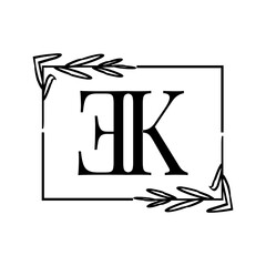 Simple Elegant Initial Letter Type EK Logo Sign Symbol Icon, Logo Design Template