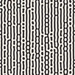 Behang Schilder en tekenlijnen Vector naadloos trendy patroon. Monochroom organische vormen textuur. Abstracte afgeronde rommelige lijnen stijlvolle achtergrond.