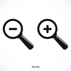 Zoom In and Zoom Out Icons