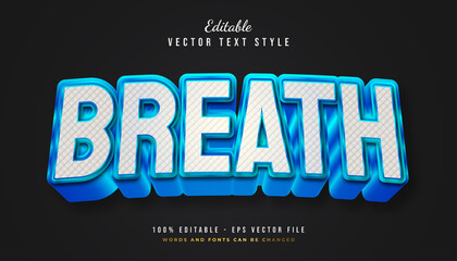 Obraz premium Bold Breath Text Style in White and Green with Texture and Embossed Effect