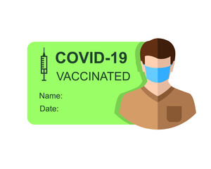 Vaccination certificate concept. Human with a document as proof of being vaccinated.