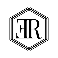 Simple Elegant Initial Letter Type ER Logo Sign Symbol Icon, Logo Design Template
