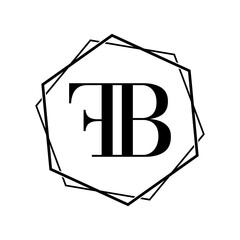 Simple Elegant Initial Letter Type FB Logo Sign Symbol Icon, Logo Design Template