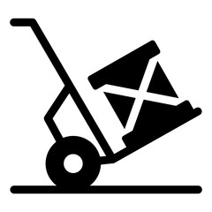 
Luggage cart solid style icon, editable vector 
