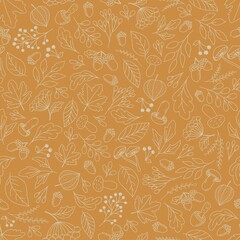 Fototapeta premium Autumn botanical pattern
