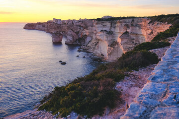 Sunset on the cliffs of Bonifacio in October.