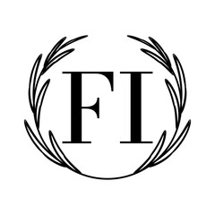 Simple Elegant Initial Letter Type FI Logo Sign Symbol Icon, Logo Design Template
