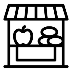 
Food stall glyph editable icon, roadside fruit kiosk 
