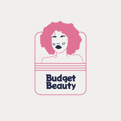 Hand drawn fashion woman logo template