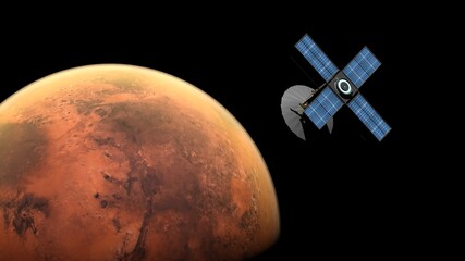 space probe orbiting mars © Fox_Dsign