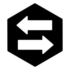 
Opposite directions roadboard glyph style icon, editable vector  
