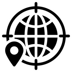 
Global access in solid style icon, editable vector 
